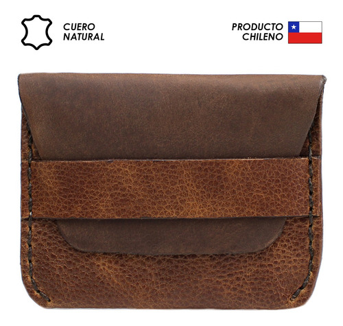 Imagen 2 de 10 de Tarjetero Monederos De Cuero Natural Hombre Mujer