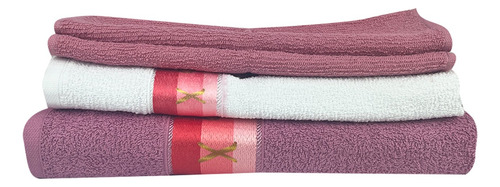 Set 4 Toallas De Baño 100% Algodón Suaves Extrasecado Roses