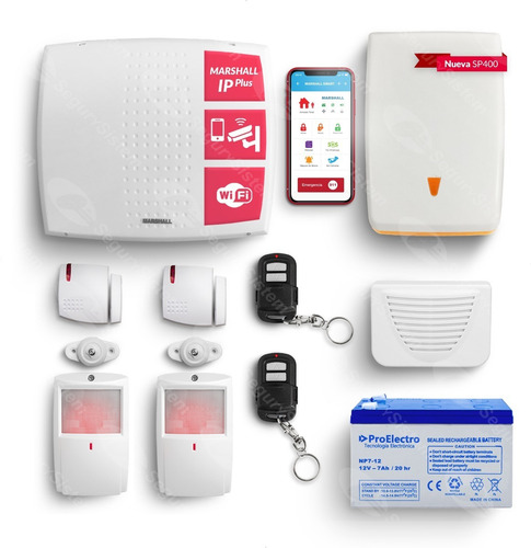 Kit Alarma Casa Marshall Inalámbrica Domiciliaria Ip Wifi Internet Sensor Sirena App Celular
