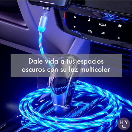 Cable Magnetico 3 En 1 - Celular Usb Tipo C - Led Multicolor