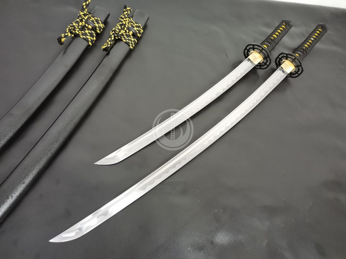Imagem 6 de 12 de Conjunto Katana Wakizashi Daisho Espada Samurai Aço 1060