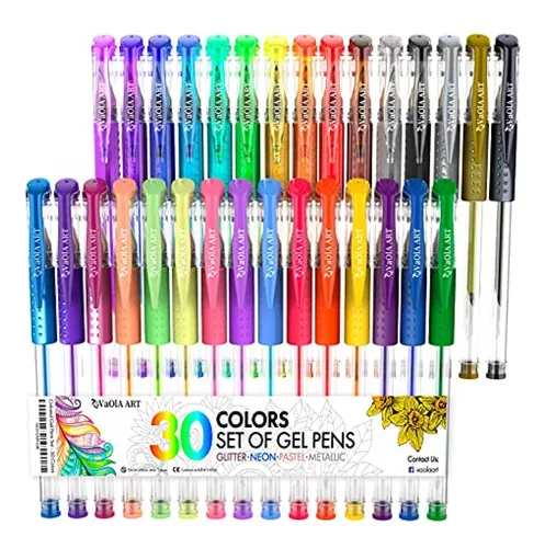  VaOlA ART Colored Pens 30 Psc Glitter Gel Pens for