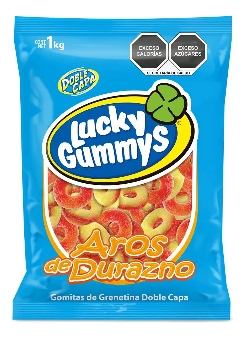 Gomitas Aros de Durazno Lucky Gummys 1 kg