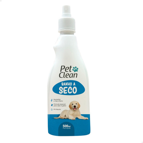 Spray Banho A Seco Para Cães E Gatos Pet Clean 500ml