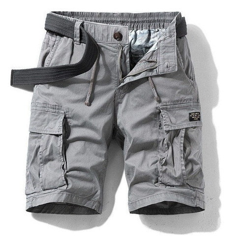 Pantalones Cortos Casual Tipo Cargo De 95% Algodón Para Homb