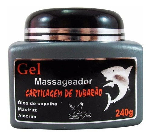 Kit Com 12 Potes Gel Massageador Cartilagem De Tubarão 240g