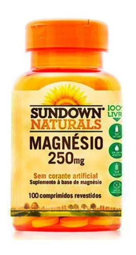 Magnésio 250mg 100 Cápsulas Magnesium Sundown Naturals Sabor Neutro