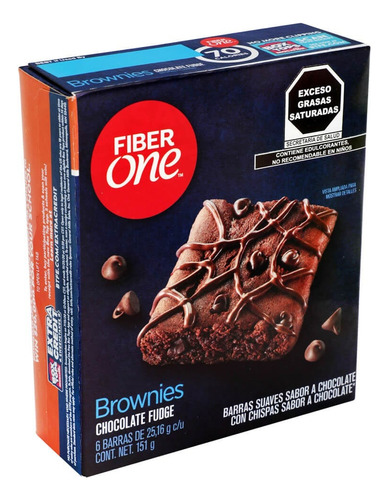 Barras Brownie Chocolate Fudge Fiber One 151 G