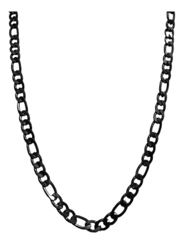 Cadena Cartier Negra 60cms X 3mm Delgada Minimalista Acero 