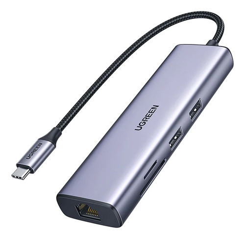 Hub 7 En 1 Ugreen 2 Usb-a, 1 Usb-c, 1 Hdmi 4k/60hz, Sd/tft