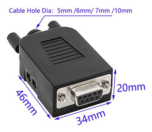 Conector De Conexión Yiovvom Db9 Rs232 D-sub Hembra Y Ma