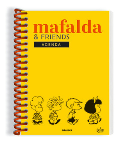 Mafalda Agenda Perpetua Anillada Friends Amarilla 11x15.5 Cm