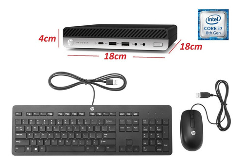 Cpu Hp Mini Prodesk 600 G5 I7 8700t 16gb 500gb Black W10 Pro