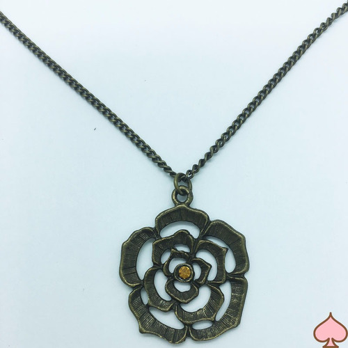 Colar Flor De Strass