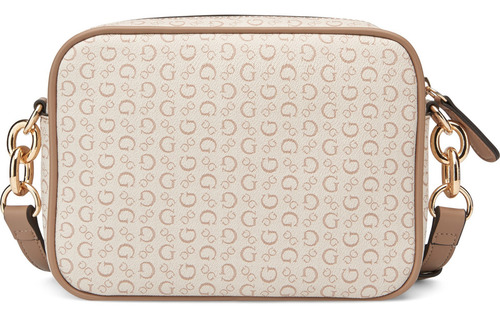 Bolsa Guess Factory Sg962214-kha Acabado de los herrajes Níquel Color Beige Correa de hombro Beige Diseño de la tela Lisa