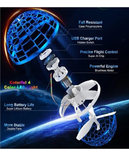 Pelota Voladora Flynova Pro Flying Spinner Led 360° Control