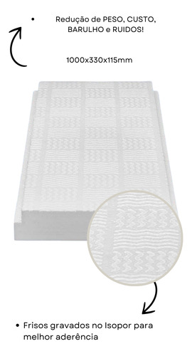 Bloco De Isopor Eps Para Laje 100x33x11cm - 7 Unidades
