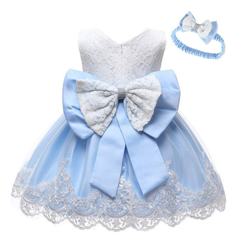 D Vestido Infantil Bebé Niña Encaje Bowknot Princesa Boda