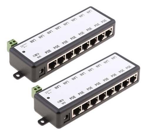 2x Interruptor De Inyector 8 Puertos Poe 12-48v Módulo