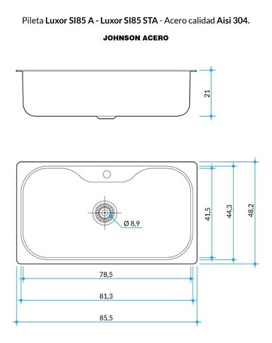 Imagen 4 de 6 de Pileta Cocina Johnson Bacha Luxor Si85 Con Dosificador Mm