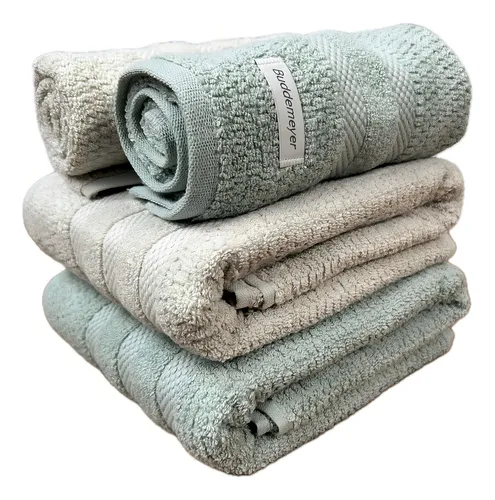 Jogo Toalha Banhão Buddemeyer Vanilla Extra Soft Algodão 4pç Cor Bege 1084 Verde 1184