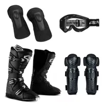 Comprar Kit Motocross Bota Joelheira Cotoveleira Óculos Pro Tork 