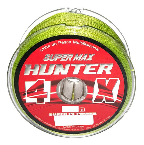 Linha de pesca Machado Super Max Hunter 4x 100 metros verde