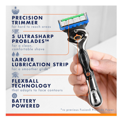 Gillette Proglide Power Afeitado Suave Para Hombres 1 Unidad