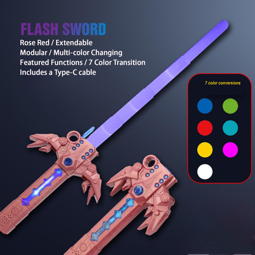 Sable De Luz Intermitente De 7 Colores Para Accesorios De