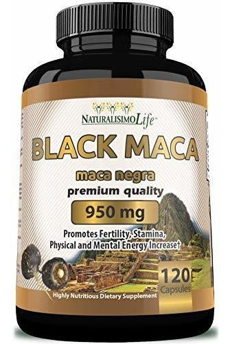 Maca Organica Negra 950 Mg Por Capsula Potenciador De Energi