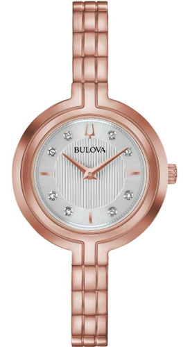 Reloj Bulova Con Diamantes Para Dama 97p145 