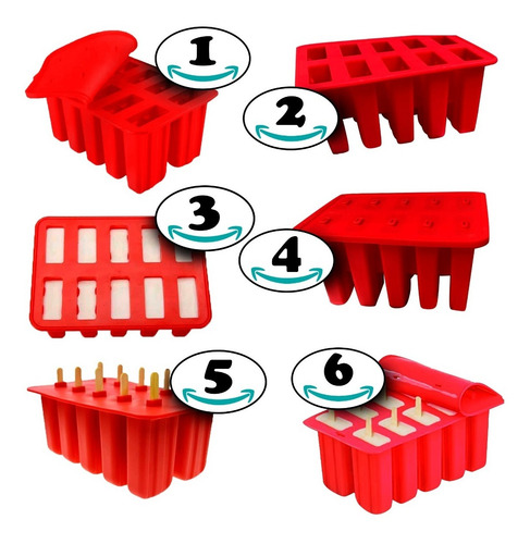Imagen 5 de 8 de Moldes De Silicona Para Paletas De Helados