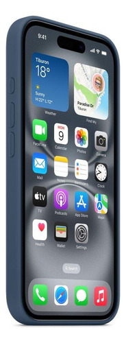 Capa Com Magsafe iPhone 16, Apple, Silicone Denim