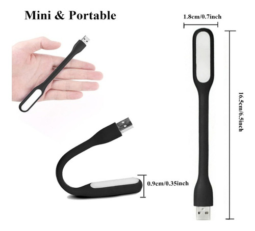 Pack 2 Lámpara Portatil Luz Led Flexible Usb Notebook