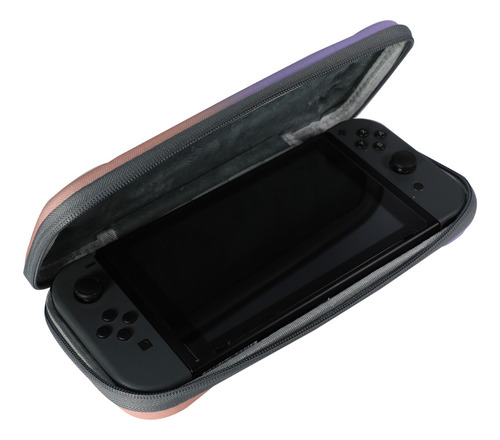 Kit Para Nintendo Switch Rosa Lila Estuche Protector Mica