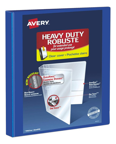Avery Heavy Duty View 3 Ring Binder, 1  One Touch Ezd Ring, 