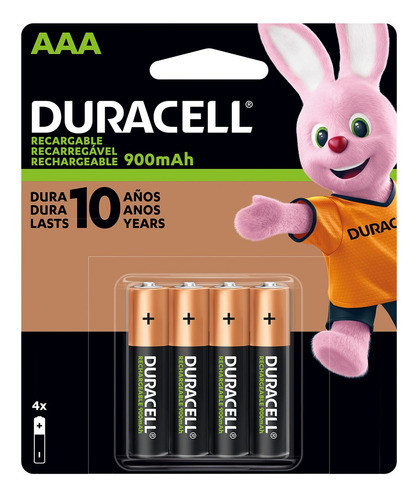 Pila Recargable Aaa Duracell 41333031187p Paquete C/4pzs