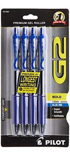 Bolígrafos De Gel Pilot G2 Azul, 4 Unidades
