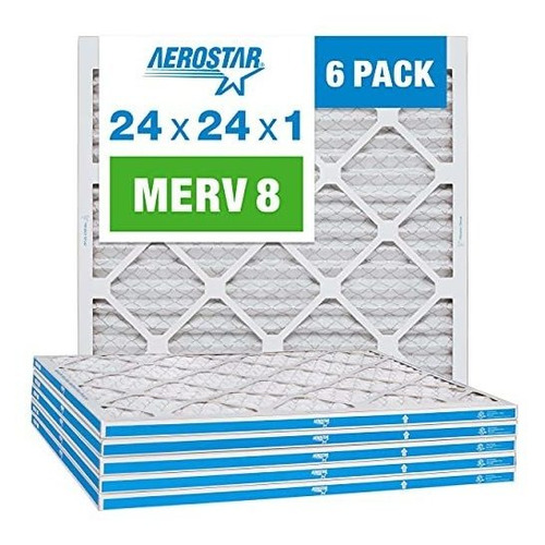Filtro De Aire Ac Y Horno 24x24x1pulgadas Merv 8 Pack De 6