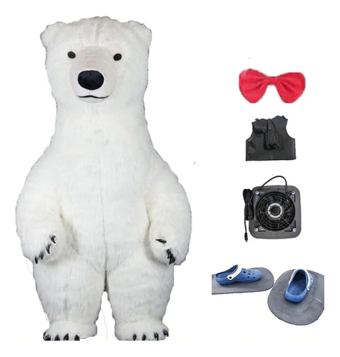 Traje De Corpo Inteiro Para Adultos De Urso Polar Inflável D