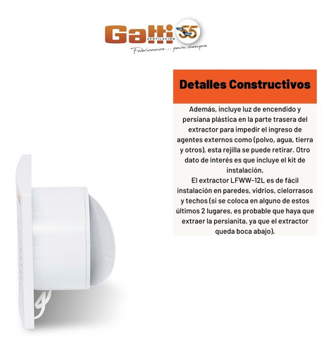 Imagen 6 de 10 de Extractor De Aire Baño 6 (15 Cm) C/ Pers. Motor Potenciado