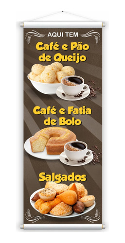 Banner Vertical Café Pão De Queijo Bolo Salgados Lanchonete