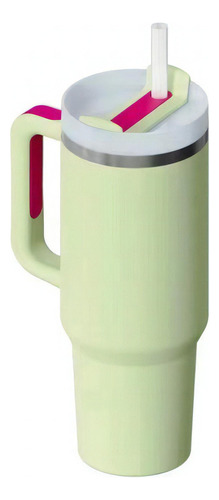 Vaso De 40 Oz Con Mango, Enfriador Al Vacío Reutilizable 2.0 Color Verde Claro