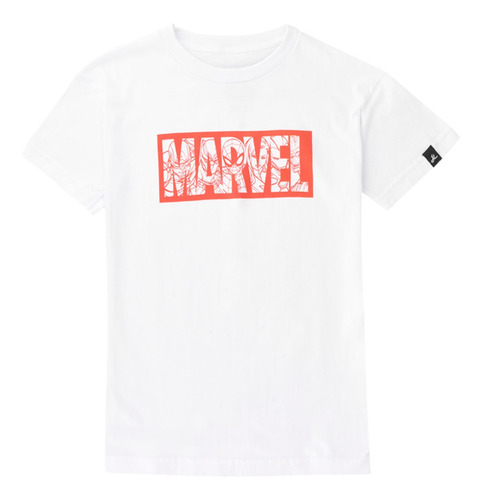 Remera Jack Lee Logo Marvel En Blanco | Moov