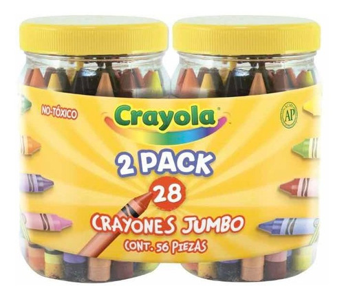 Crayones Jumbo Crayola 2 Vitroleros Con 28 Pzas Osh
