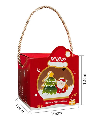 Caja Navidad, Regalo, Caja Navideña Mide10x12.(pack.12und)