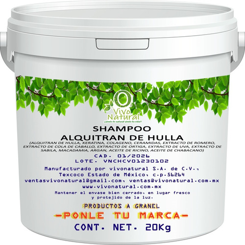 Shampoo Alquitrán De Hulla Control Psoriasis-caspa 20litros 