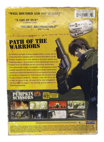 Pumpkin Scissors Parte 2 - Anime Dvd - Gonzo Funimation (Usado)