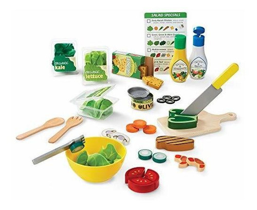 Melissa Doug Slice Toss Salad Play Juego De Comida Con 52 Pi