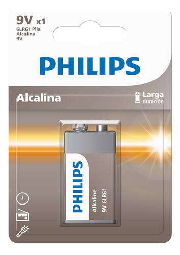 Batería Philips Power Alcalina 6lr61 9v